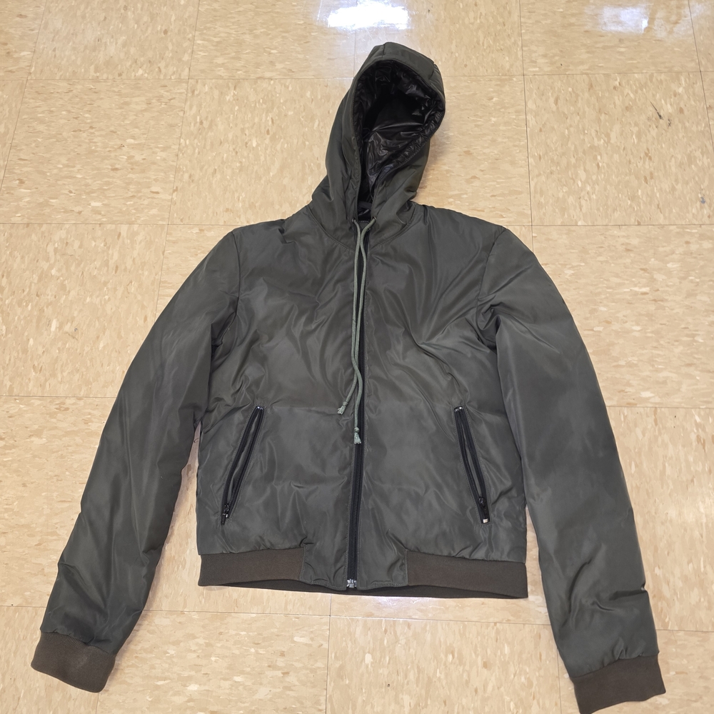 BLK DNM Hooded Bomber Jacket Olive Green Size S Men’s Designer RN139511